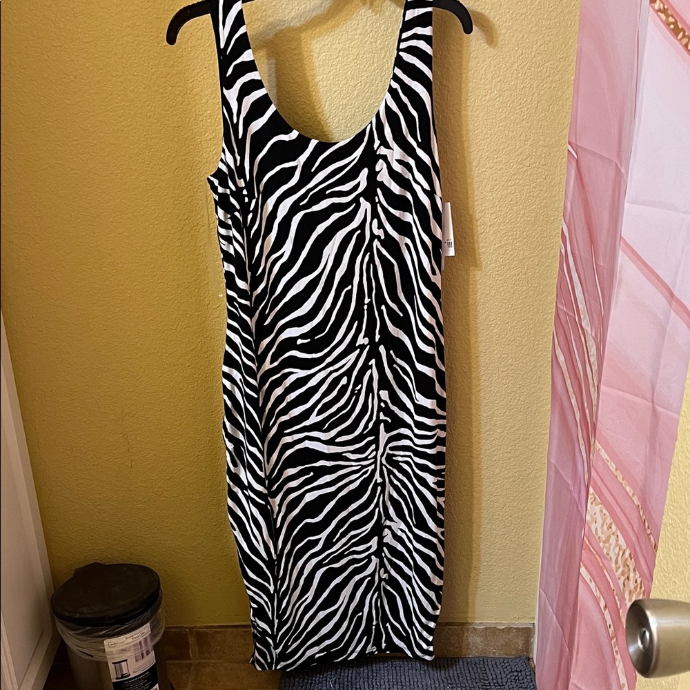 Bar III Black and White Zebra Maxi Dress